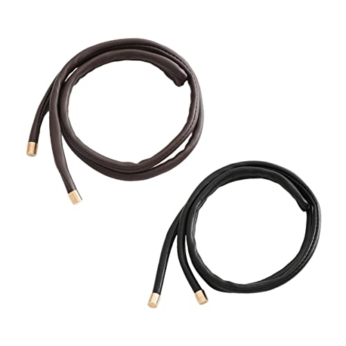 VINTORKY 2stücke Leder Haarband Pferdeschwanz Haargummi Inhaber Frauen Frisuren Zubehör Für Hochzeiten Strandpartys Festzüge Mehr von VINTORKY