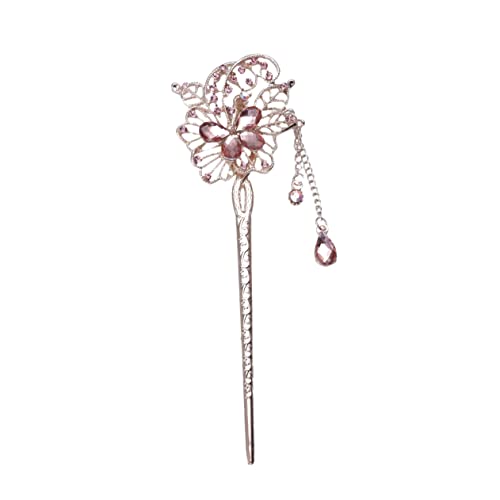 VINTORKY Retro-haarnadel-haar Blumenhaarspangen Für Frauen Japanese Decoration Strass-haarspangen Für Frauen Haarschmuck Weihnachten Haarstock Haarnadel Hairpin Metall Fräulein Spaziergang von VINTORKY