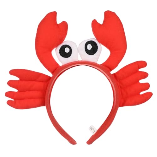 VINTORKY Plüsch-haarreif Krabben-kopfbedeckung Kreativer Kopfschmuck Entzückendes Stirnband Mit Großen Augen Dekoratives Haarband Für Geburtstagsfeiern Und Kostümpartys von VINTORKY