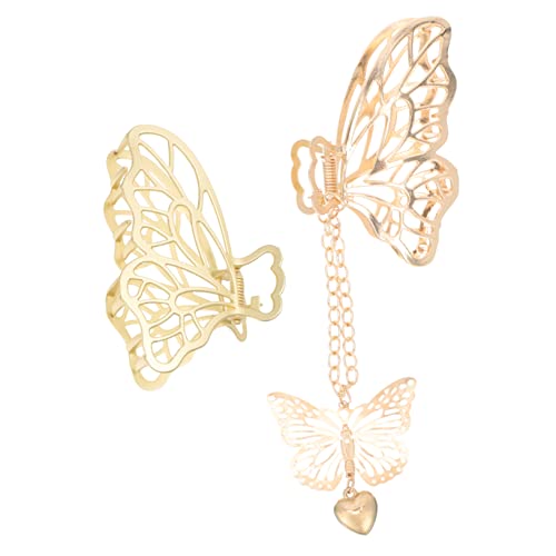 VINTORKY 2stücke Metallene Schmetterlings-haarspangen Stylische Haarklammern Für Frauen Rutschfester Halt Für Dickes Und Dünnes Haar Haar-accessoire Für Jeden Anlass von VINTORKY