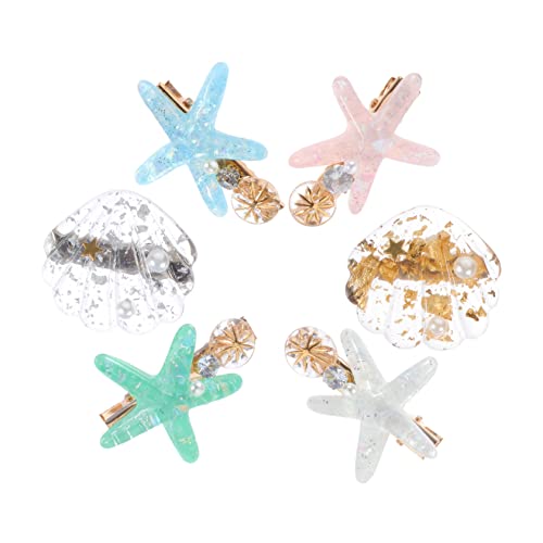 VINTORKY 6stücke Haarnadeln Aus Muschel Für Frauen Seestern-haarspangen Haarnadeln Seite Shiny Shell Haarclips Dekorative Haarclips Für Mädchen von VINTORKY