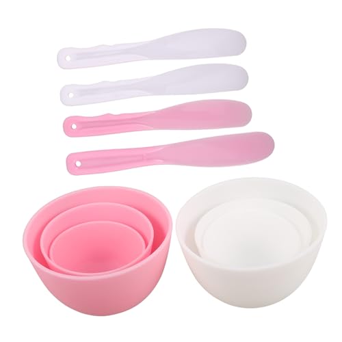 VINTORKY Silikon Gesichtsmasken Rührschüssel Set Teilig mit Rührstab Weich Hochtemperaturbeständig Wiederverwendbar für DIY Kosmetik und Gesichtsmaske Zuhause und Reisen von VINTORKY