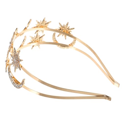 VINTORKY Stirnband Mit Stern Und Mond Für Frauen Kopfschmuck Aus Legierung Für Hochzeit Und Geburtstag Haarband Als Hochzeitskrone Oder Festzugskrone Vielseitig Für Verschiedene Anlässe von VINTORKY