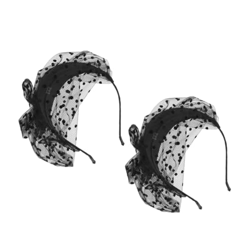 VINTORKY Stilvolles Retro-spitzen-mesh-schleier-stirnband-set Für Damen Für Hochzeitsfeiern Und Teepartys von VINTORKY