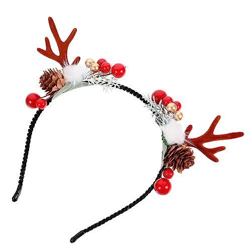 VINTORKY Stirnband Göttin Kopfschmuck Tier Stirnbänder Stirnband Elch Hirsch Stirnband Weihnachtskette Rentier Stirnbänder Weihnachtsgeweih Kopfbedeckung Weihnachtshirsch Kopfbedeckung von VINTORKY