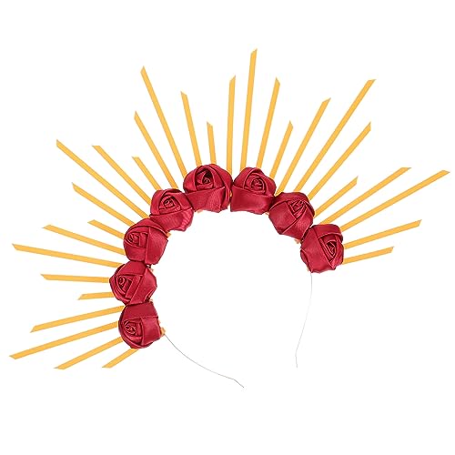 VINTORKY Krone Kopfbedeckung Damen Gothic Stirnband Blumenstirnband Rosen Spikes Für Cosplay Und Partys von VINTORKY