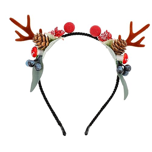 VINTORKY Weihnachtsstirnbänder Stirnband Weihnachtsgeschenke Haargummis Für Mädchen Feen-Kopfschmuck Weihnachts-Stirnband Für Frauen Weihnachts-Rentier- Weihnachts-Elch-Stirnband von VINTORKY