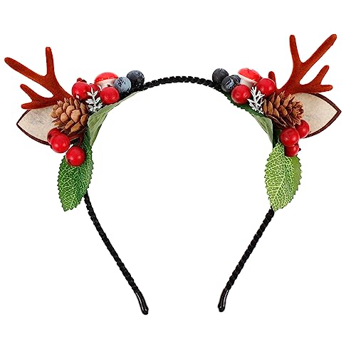 VINTORKY Weihnachtliches Haarband Aus Hirschgeweih Damen-stirnband für Weihnachten Glitzerndes Haar-accessoire von VINTORKY