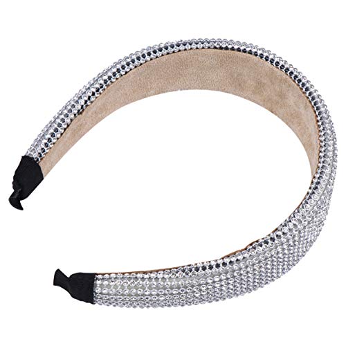 VINTORKY Stylisches Haarschmuck mit Breiter und Strasssteinen Einfaches Haaraccessoire für Damen und Mädchen Silber Atemberaubender Kopfschmuck für von VINTORKY
