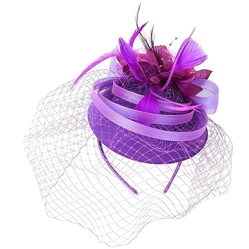 VINTORKY Tea-party-hut Zubehör Kapitänsmütze Für Herren Schnappen Gehäkelte Fischerhüte Für Damen Seidenhaarwickel Zum Schlafen Roboterhut Pferdeschwanz-perücke Violett Nylon von VINTORKY