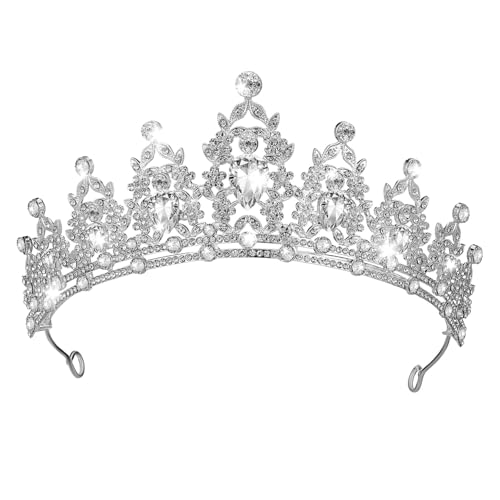 VINTORKY Krone Für Damen Mit Strass Geburtstags-tiara Prinzessin-tiara Stirnband Für Hochzeit Abschlussball Party Haarschmuck Mit Edelsteinen Zeitloses Design von VINTORKY