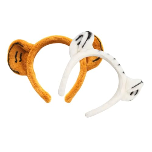 VINTORKY 2stücke Tiger Ohren Haarreif Aus Plüsch Stirnband Kopfschmuck Für Party Cosplay Und Mottoparty Atmungsaktiv Und Angenehm Zu Tragen von VINTORKY