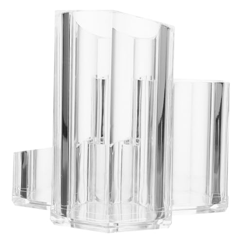 VINTORKY Transparenter Make Up Bürstenhalter Kosmetik Organizer Für Pinsel Lippenstifte Und Beauty Accessoires Praktischer Schreibtisch Aufbewahrungseimer Für Schminktisch Und Bad von VINTORKY