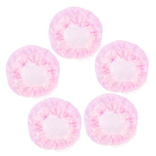 VINTORKY 5stücke Netz Für Haarknoten Set Unsichtbare Netze Spulen-haarschmuck Haarnetz Haarnetze Dutt-abdeckung Haar-accessoires Für Frauen Und Mädchen Rosa von VINTORKY