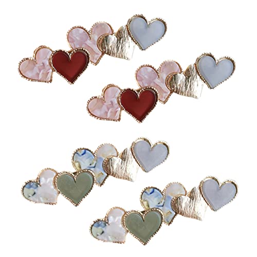 VINTORKY 4stücke Herz Haarklammern Duckbill Clips Für Damen Mit Süßem Frischen Farben Für Verschiedene Frisuren Und Anlässe von VINTORKY