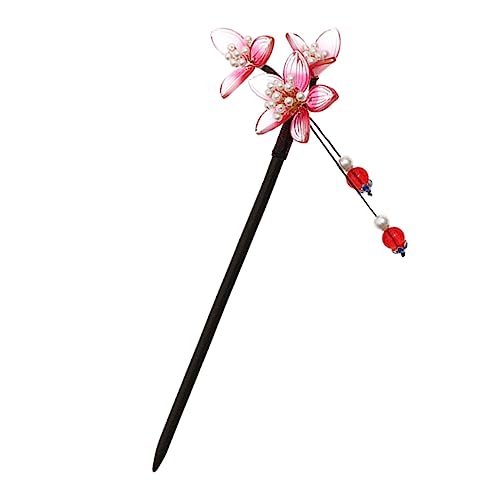 VINTORKY Vintage Holz Haarnadel mit Blumen Design Handgefertigter Haarschmuck für Damen Leicht Strapazierfähig und Rutschfest für Hochsteckfrisuren und Traditionelle Outfits Chinesische von VINTORKY