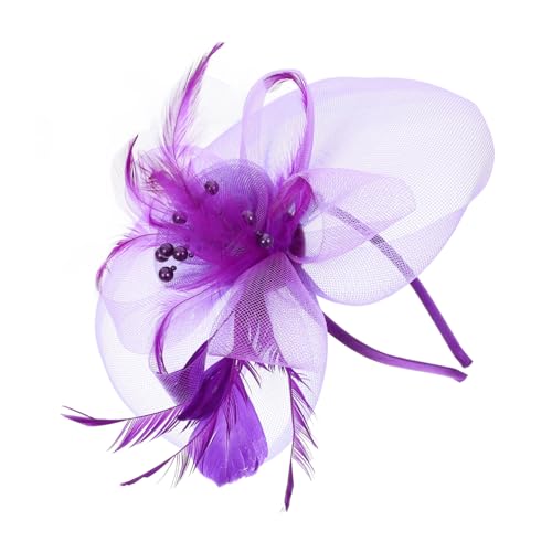 VINTORKY Vintage Netzschleier Haarschmuck Fascinator Stirnband Mesh Kopfschmuck Für Hochzeit Teeparty Brautfestival von VINTORKY
