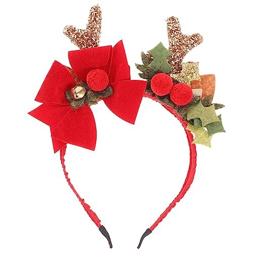 VINTORKY Weihnachts-haarband Kopfbedeckung Cosplay-haarreif Party-stirnband Mit Schleife Geweih Für Jungen Und Mädchen von VINTORKY