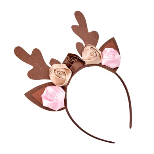 VINTORKY Weihnachts-elchhaar-haarband Vlies-elchgeweih-kopfbedeckung Performance-haar-accessoire Mädchen-kopfbedeckung von VINTORKY