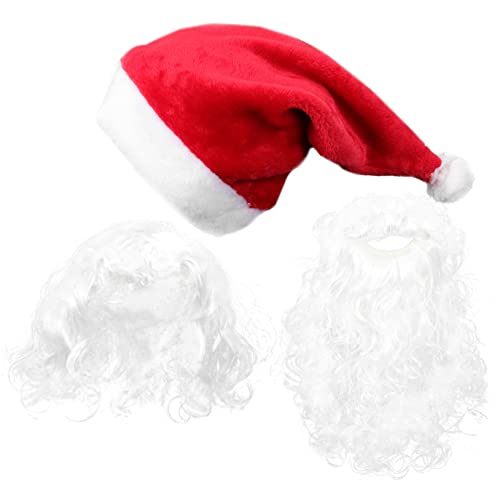 VINTORKY 1satz Santa Kostüm Mit Perücke Bart Und Mütze Weihnachtsmann Cosplay Zubehör Für Festtagsfeiern Geeignet Für Erwachsene Für Weihnachtsfeiern Und Kostüme von VINTORKY