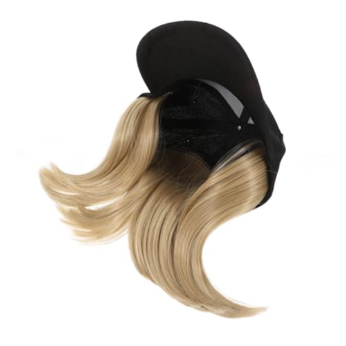 VINTORKY Wig Hat Mit Haarverlängerungen Baseball Cap Für Damen Kurze Gerade Perücke Verstellbare Mütze Aus Hitzebeständigem Material Modischer Look Für Jahreszeiten von VINTORKY