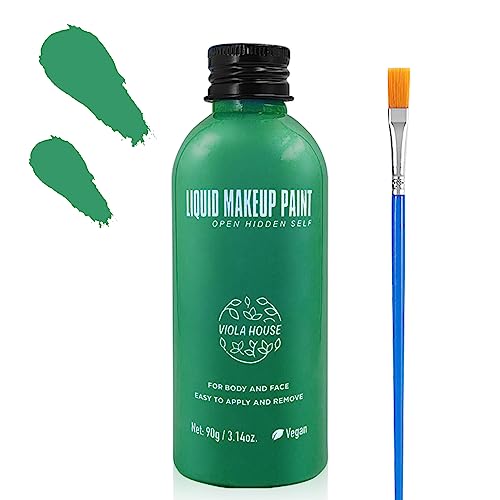 VIOLA HOUSE Face Bodypainting Farben,Gesichts & Körperfarbe Makeup,Körperfarbe,Christmas Gift Make-up,Einfach Zu Reinigen Und Zu Bedienen 90g/3.14oz (Dunkelgrün) von VIOLA HOUSE
