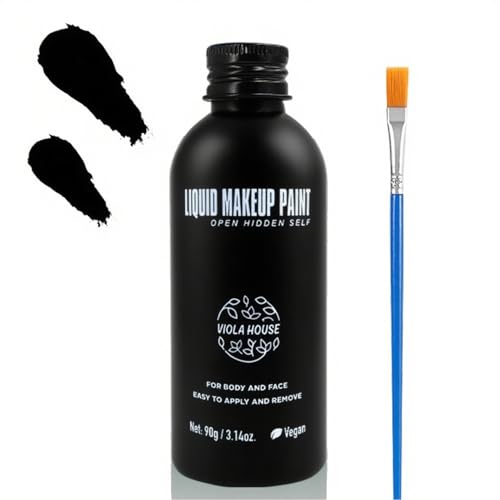 VIOLA HOUSE Face Bodypainting Farben,Gesichts & Körperfarbe Makeup,Körperfarbe,Christmas Gift Make-up,Einfach Zu Reinigen Und Zu Bedienen 90g/3.14oz (Schwarz) von VIOLA HOUSE