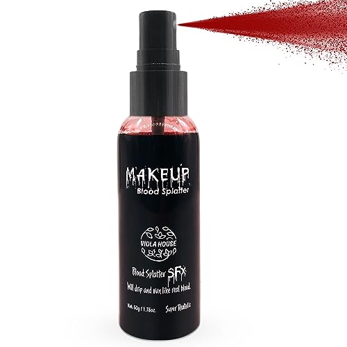 VIOLA HOUSE Kunstblut Rot Spray, Fake Blood Spray Künstliches Halloween Blut Filmblut Vampirblut Zombieblut für Fasching und Karneval, Sfx Make Up Face Body Paint. Net:50g/1.76oz von VIOLA HOUSE