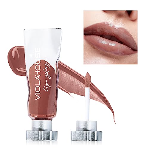 VIOLA HOUSE Lip Gloss, Lip Tint Stain, Glänzender Lippenstift, Nicht Klebendes Lippen-Makeup.4ML/0.13Fl.Oz (5 nuoe moco) von VIOLA HOUSE