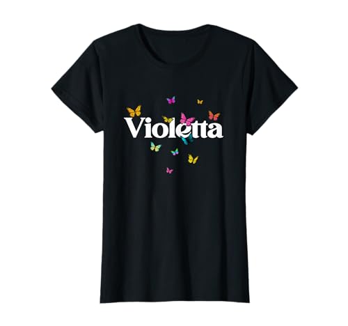 Violetta - Schöner Mädchen Name mit bunten Schmetterlingen T-Shirt Violetta - Schöner Mädchen Name mit bunten Schmetterlingen T-Shirt von VIOLETTA Tochter Enkel Geburtstag Geschenkideen