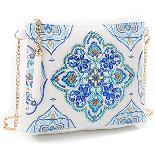 VIONNPPT 5D DIY Diamantmalerei Reisen Handtasche, Diamond Art Painting CrossbodyTasche mit Kette, Handgemachte Kunst Schultertasche für Kinder und Erwachsene (Mandala) von VIONNPPT