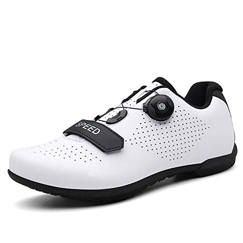 VIPBQO Herren Fahrradschuhe Atmungsaktive Schuhe Fahrradschuhe Radsportschuhe Schuhe Gr.37-47 (43,Weiß) von VIPBQO