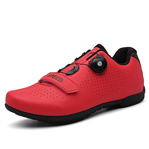 VIPBQO Herren Fahrradschuhe Atmungsaktive Schuhe Fahrradschuhe Radsportschuhe Schuhe Gr.37-47 (44,rot) von VIPBQO