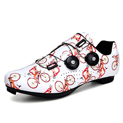 VIPBQO Hochwertige Mode Herren- / Damen-Rennradschuhe Fahrradschuhe Mit Schnalle Und Klettverschluss Größe 37-46 (39,rot) von VIPBQO