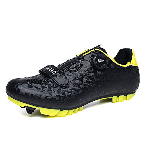 VIPBQO Hochwertige Neue Mountainbike-Schuhe Für Herren Und Damen Fahrradschuhe Mit Klettverschluss Und Schloss Größe 37-46 (40,Schwarz) von VIPBQO