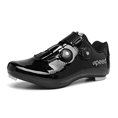 VIPBQO Hochwertige Rennradschuhe Für Herren/Damen Fahrradschuhe Mit Schlössern Größen 36-47 (45,schwarz) von VIPBQO