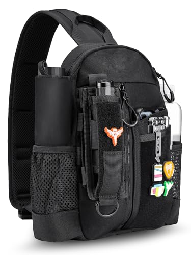 VIPERADE CHS1 EDC Brusttasche Herren Schultertasche,Leichter Sling Bag Klein Sling Rucksack mit verstellbarem Schultergurt Multipurpose Crossbody Shoulder Bag Klein Umhängetasche von VIPERADE