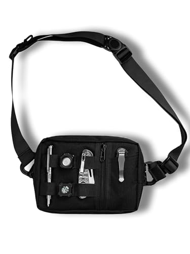 VIPERADE CHW2 Bauchtasche Herren mit 7 Taschen,Utility EDC Gürteltasche Outdoor Hüfttasche Verstellbarer Riemen,Nylon Fanny Pack Waist Bag für Reise Wandern Camping - Schwarz von VIPERADE