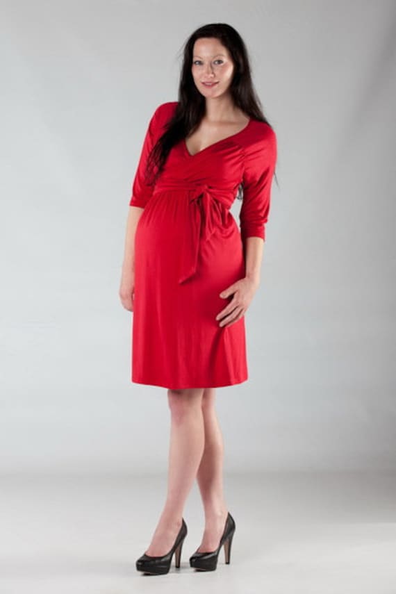 Umstandskleid Stillkleid Rbo Rot von VIPMama