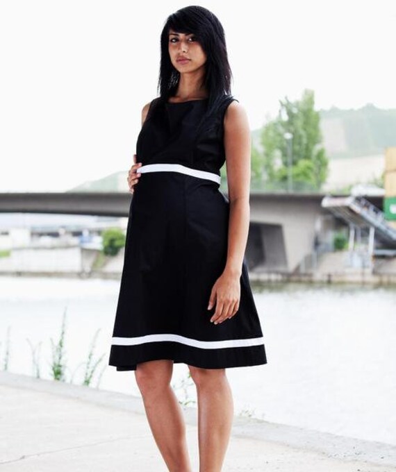 Umstandsmode Umstandskleid Ss Schwarz-Weiß Gr. 36 von VIPMama