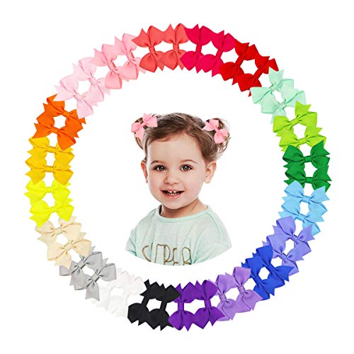 Baby-Haar-Accessoires – 5,1 cm kleine Ripsband-Schleifen mit Krokodilklemmen für Mädchen, Säuglinge, Jugendliche, Kinder und Kinder, 40 Stück von VIPPLUS