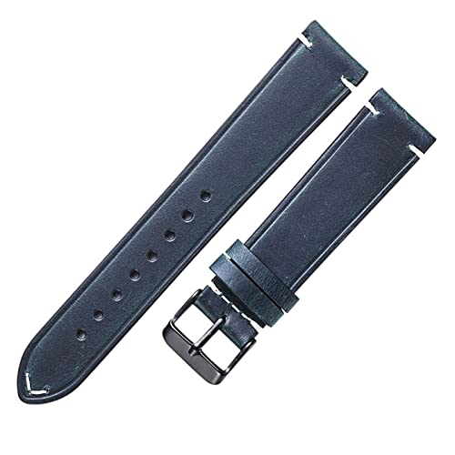 VIQUTRG CAREG 20mm Uhrengurt kompatibel mit Ausrüstung S2 BRACATE OIL WAST Leder Uhren Band 18mm 22 mm Frauen Herren Wachband Vintage Gurt Accessoires Durable (Color : Blu, Size : 18mm) von VIQUTRG