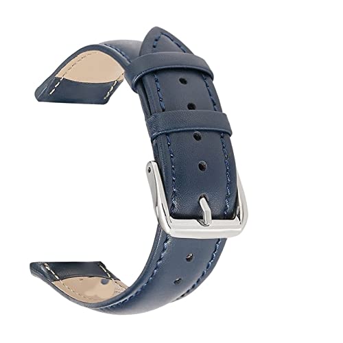 VIQUTRG CAREG Echtes Leder 14mm 16 mm 18 mm 20 mm 20mm Uhrenband lila Kalbsleder Leder Watch Straps Frauen Uhr Accessoires Durable (Color : Blu, Size : 20mm) von VIQUTRG