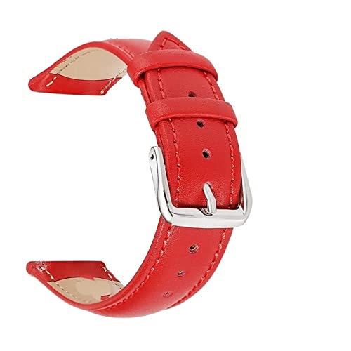 VIQUTRG CAREG Echtes Leder 14mm 16 mm 18 mm 20 mm 20mm Uhrenband lila Kalbsleder Leder Watch Straps Frauen Uhr Accessoires Durable (Color : Rosso, Size : 18mm) von VIQUTRG