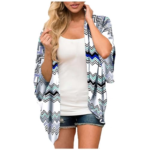 Viracin Damen Cardigan Florale Loose Kimono Strickjacken Boho Casual Cover Up Bluse Tops Leicht Große Strandponcho Beachwear Sommer Elegant Poncho Oberteile Leichte Frauen Bedecken Strandkleider von VIRACIN