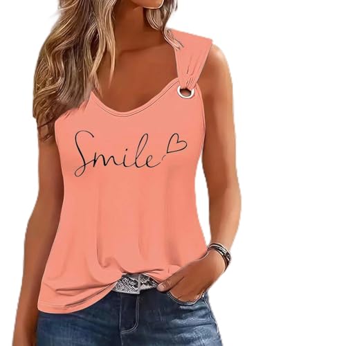 Damen Tank Top Sport Sommer Blusetops Tops Bedruckte Elegant Trägertop Tanktops Sexy Kurz Ärmellose Shirt Oberteile Lässig Baumwolle Damentop Slim Fit Shirts von VIRACIN