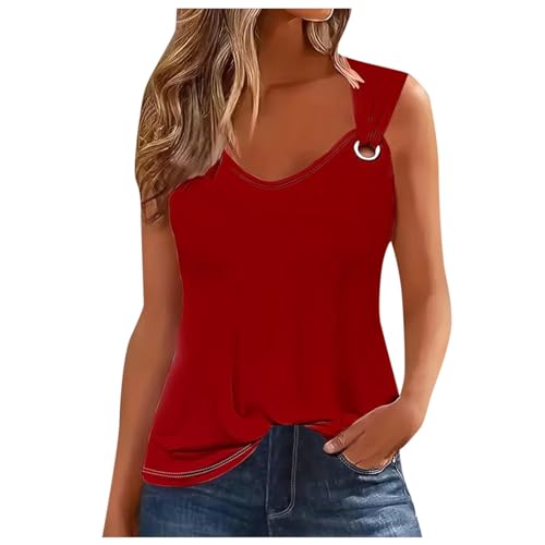 Damen Tank Top Sport Sommer Blusetops Tops Bedruckte Elegant Trägertop Tanktops Sexy Kurz Ärmellose Shirt Oberteile Lässig Baumwolle Damentop Slim Fit Shirts von VIRACIN