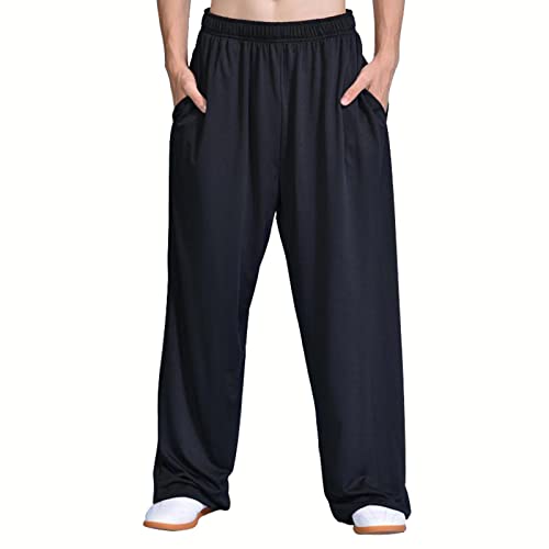 VIRACIN Kung Fu Pants Tai Chi und Wing Chun-Hose für Damen und Herren, Sporthose, leichte und glatte Kampfsporthose, Schwarz-S von VIRACIN