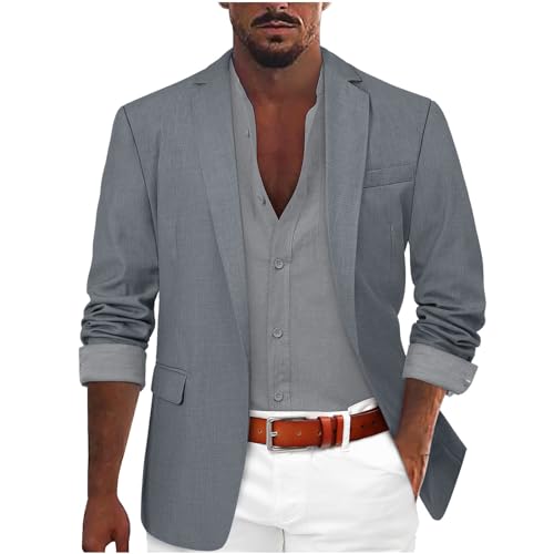 VIRACIN Sakko Herren Sport Sportlich Business Slim Fit Suits Männer Regular Fit Freizeit Anzug Modern Einfarbig Herrensakko Sportsakko Leichte Hochzeit Anzugjacke Blazer von VIRACIN