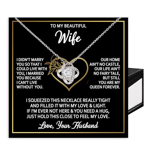 VIRAGIL Halskette mit Aufschrift "To My Wife From Husband With Heartfelt, Sugar Spring", Halskette für Ehefrau von Ehemann, Seelenverwandte Geschenke für sie, Geburtstagsgeschenke für Frau, Geschenke von VIRAGIL